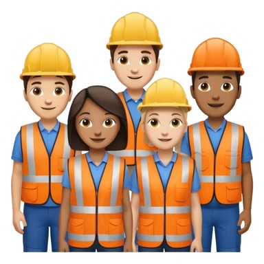 group of multiracial railway engineer standing sticker