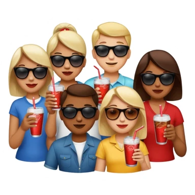A group of thristy people having soda. sticker