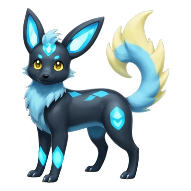 Manectric-Electrike-Aurorus-Umbreon-Draco-Fakémon-hybrid-creature (full body), 4 legs sticker