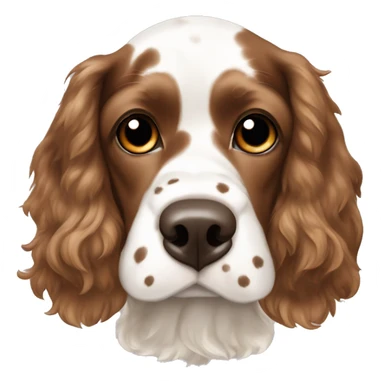 Brown and white spotted cocker spaniel on body and nose sticker