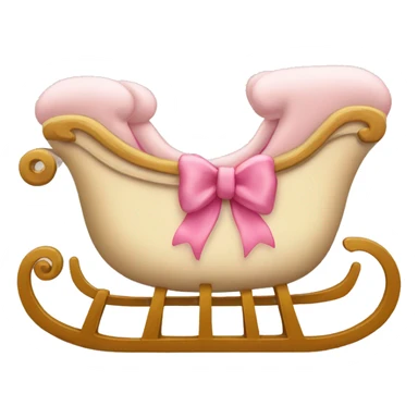 Beige sleigh with pink bows in fetal sticker