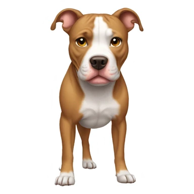 Light brown pitbull with ears cropped and full body sticker