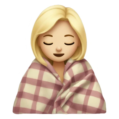 sleepy blonde girl with a blanket sticker