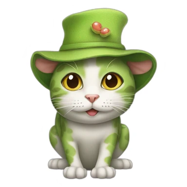 Cat in a frog hat sticker
