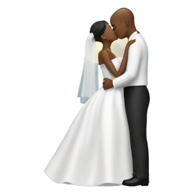 couple kissing on their wedding day under the moon sticker