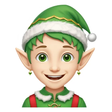 duende navideño con una sonrisa amplia y brackets sticker