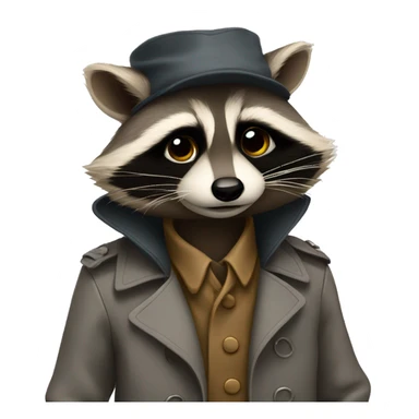 Raccoon wearing trench coat  sticker