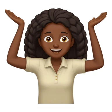 Baiza Ethiopian, dark hair Oldest but immature, no filter, funny Pose: laughing wildly, arms flailing sticker