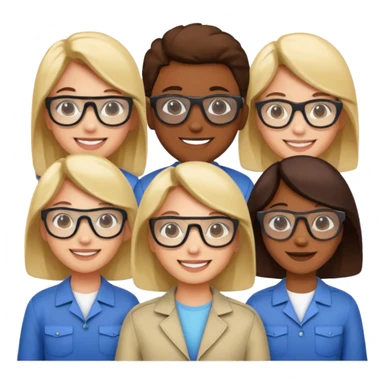 people with protective glasses sticker