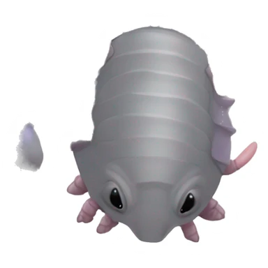 Lavender gray Pig armadillo darth Vader isopod lobster tail fanned tail feathered tail pig armadillo darth Vader face sticker