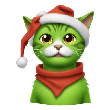cat wearing grinch costume sticker