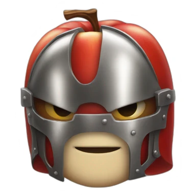smiling red apple in knight armor sticker
