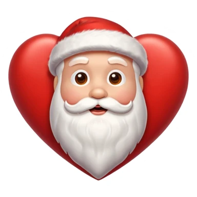 Santa heart sticker