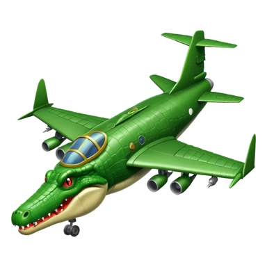bombardilo crocodilo a green crocodile that is a war plane (a war plane with crocodile's head) sticker