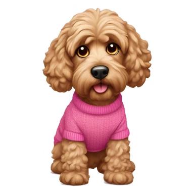 Cockapoo with pink pullover sticker