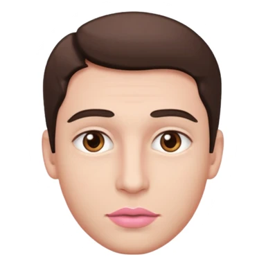 brown eyes lite pink lips men sticker