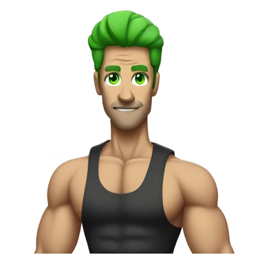 Muscle ,man ,green eyes , tall, gamer, moody , music  sticker