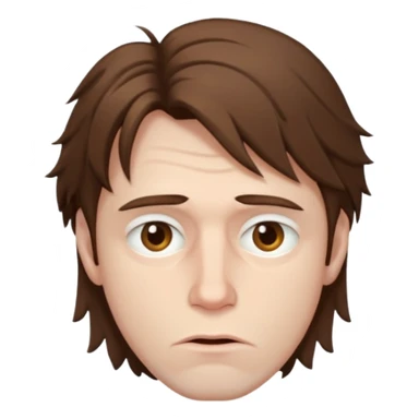 Weak man with disheveled hair sticker