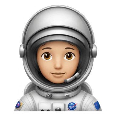 Astronaut in white EVA suit with silver visor helmet sticker