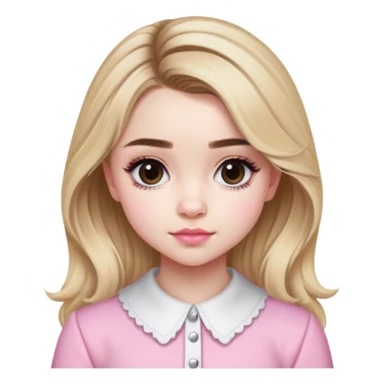 Sabrina Carpenter blonde pop star in a pink and white outfit, Short n' Sweet look sticker