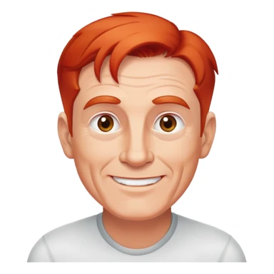 senior athletic white man, receding red hair, cheerful and friendly face sticker