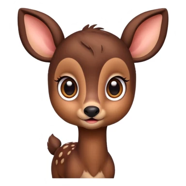 Dark brown Bambi deer cute sticker