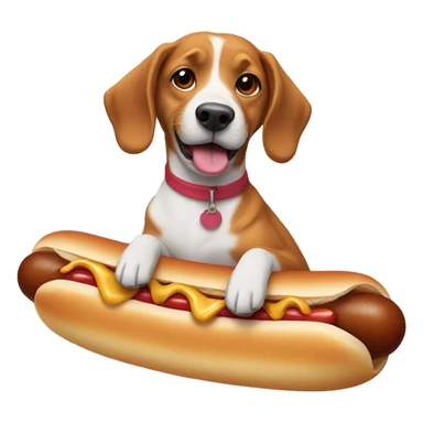 Dog riding hotdog  sticker