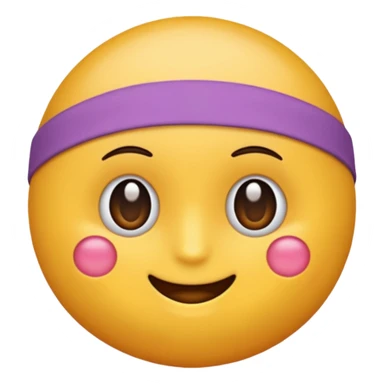 maak en emoji die moe is door het sporten het heeft een tennis band op zijn hoofd en hij is super moe  sticker