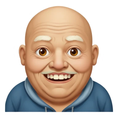 Fat homeless old bald man with missing teeth sticker