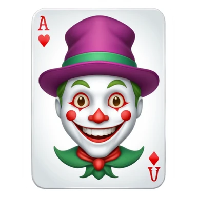 poker card with a funny jolly joker sticker