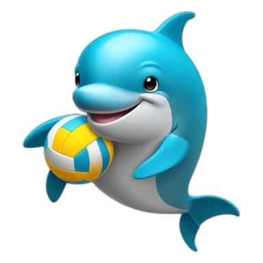 dolphin with volleyball sticker