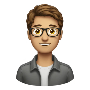 brown-haired man wearing glasses who is not able to get a key into a lock sticker