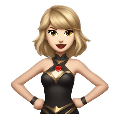 Taylor swift appearing in league of legends as a hero sticker