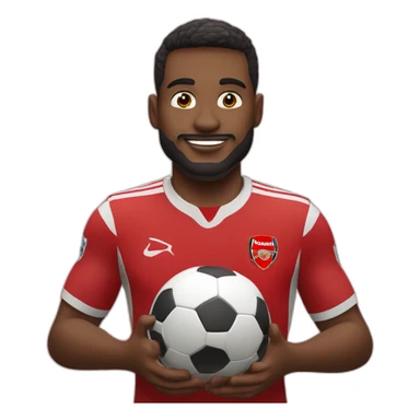 atacante do arsenal fc com uma bola de futebol sticker