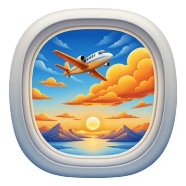 beautiful sunrise from a window plane  sticker