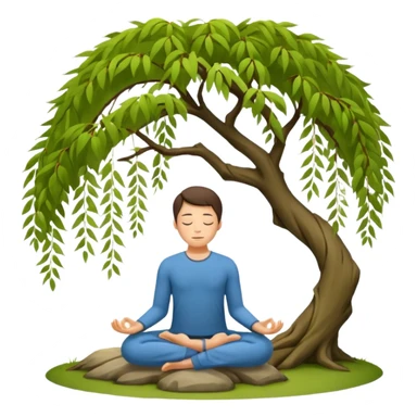 Willow tree and meditation sticker
