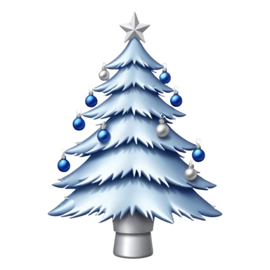 White christmas tree withe blue and silver decoration sticker