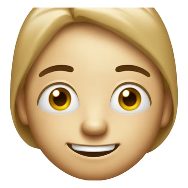 Design a happy emoji with a pair of expressive eyes, a small nose, a wide smile, and raised eyebrows. Ensure the elements are on a transparent background and there is no full face. sticker