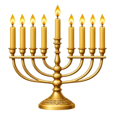Gold Menorah with 8 candles on the left and right sides sticker