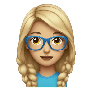 girl with cat and blue glasses sticker