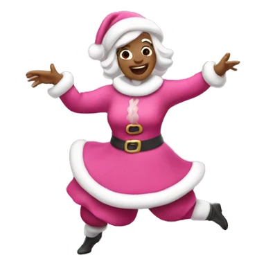 Pink mrs santa claus dancing sticker