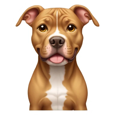 Light brown pitbull with ears cropped and full body sticker