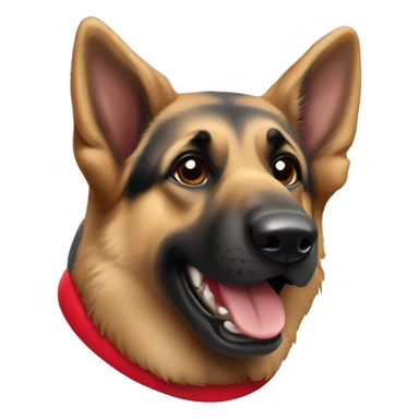 German Shepherd wearing an Ohio state jersey sticker