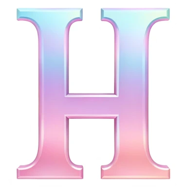 Iridescent pastel pink formal Font setting icon with letter H sticker