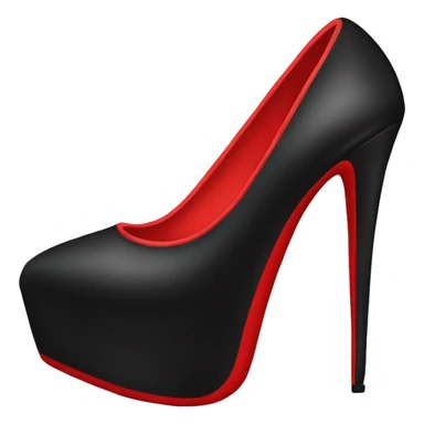 black pair of heels with red bottoms sticker