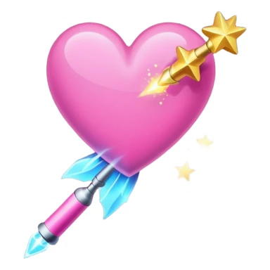 pink heart shooting star effect on end of a wand sticker