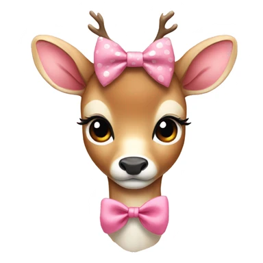 Freckled Deer cute pink bow sticker