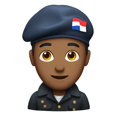 french man wearing a beret sticker