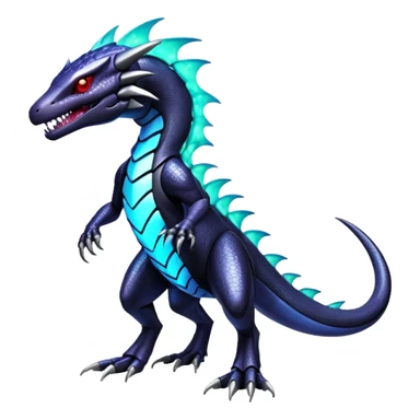 Shiny Gothic epic Salandit-Genesect-Miraidon-Fakémon-hybrid-creature (full body)  sticker