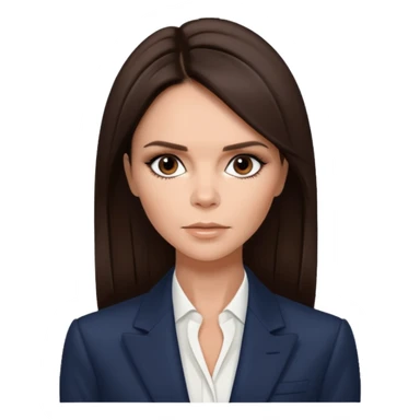 Victoria Beckham with dark brown hair sticker